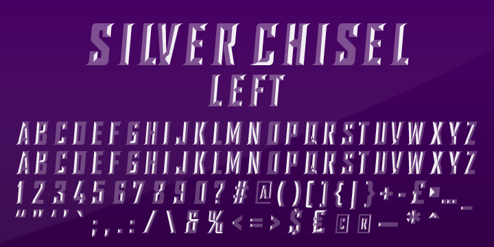 SILVER CHISEL LEFT Font preview